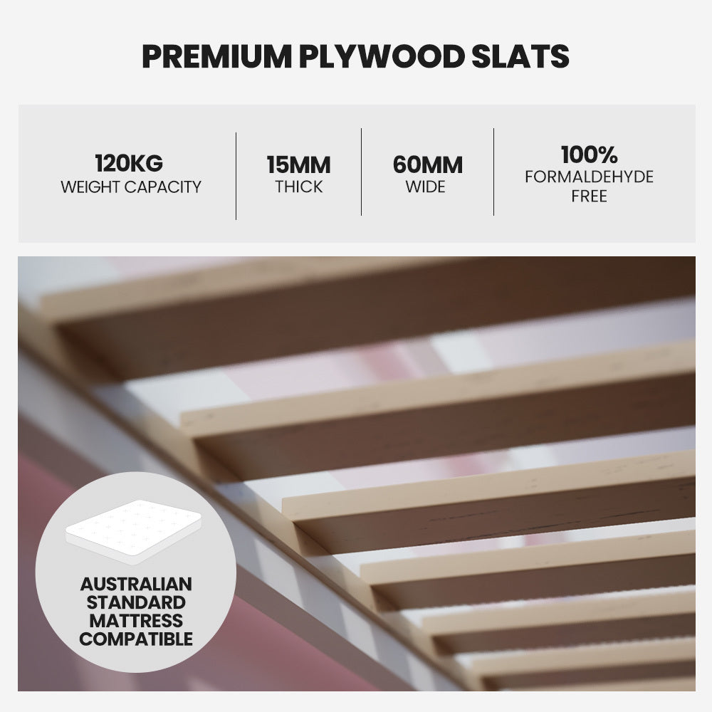 Kingston Slumber Wooden Single Sofa Bed Frame with Storage Drawers - White 4