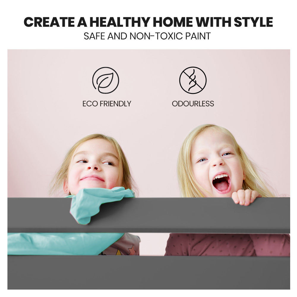 Kingston Slumber Triple Wooden Single Over Double Bunk Bed Frame for Kids, Convertible Design, Grey 6