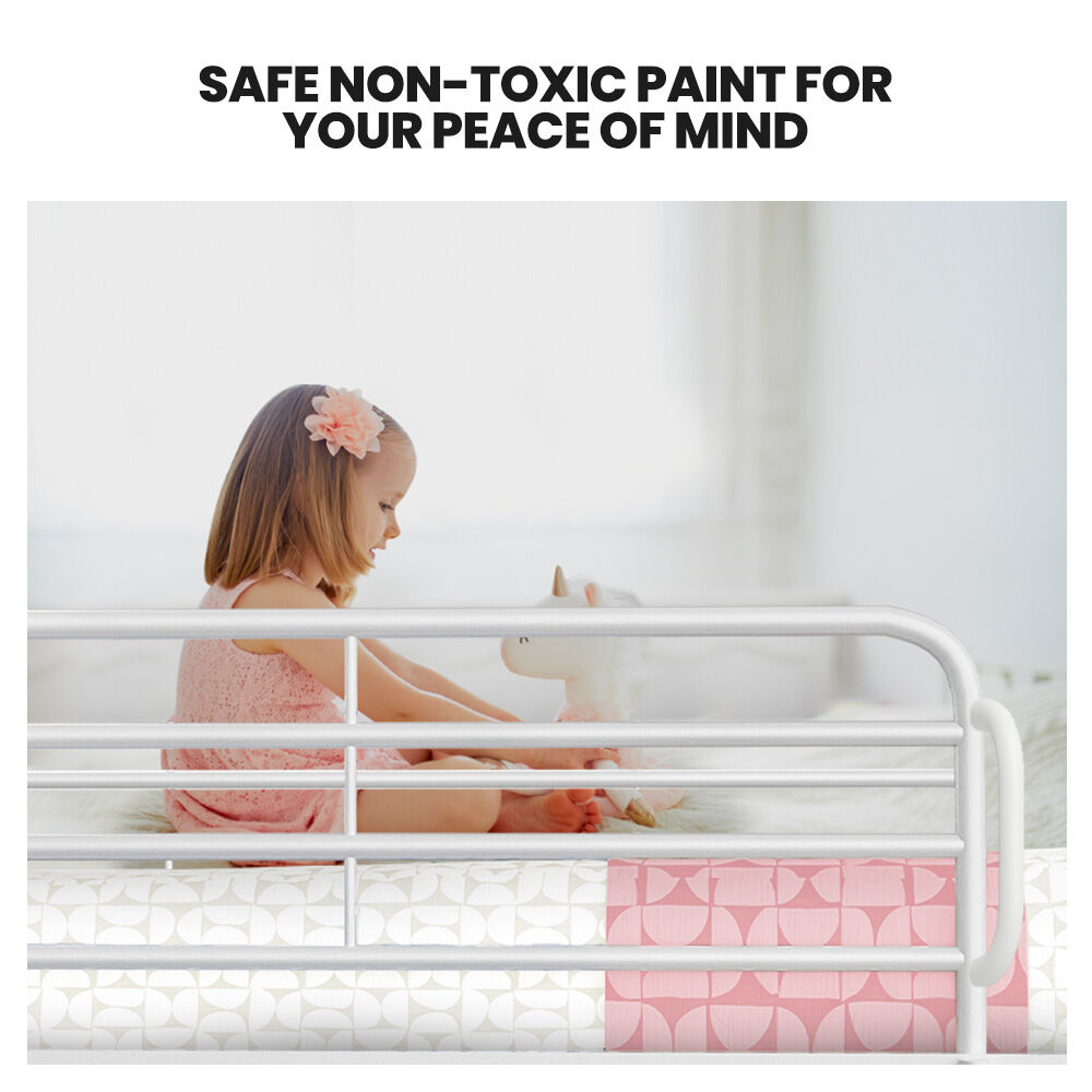 KINGSTON SLUMBER Single over Double Metal Bunk Bed Frame, Matte White 5