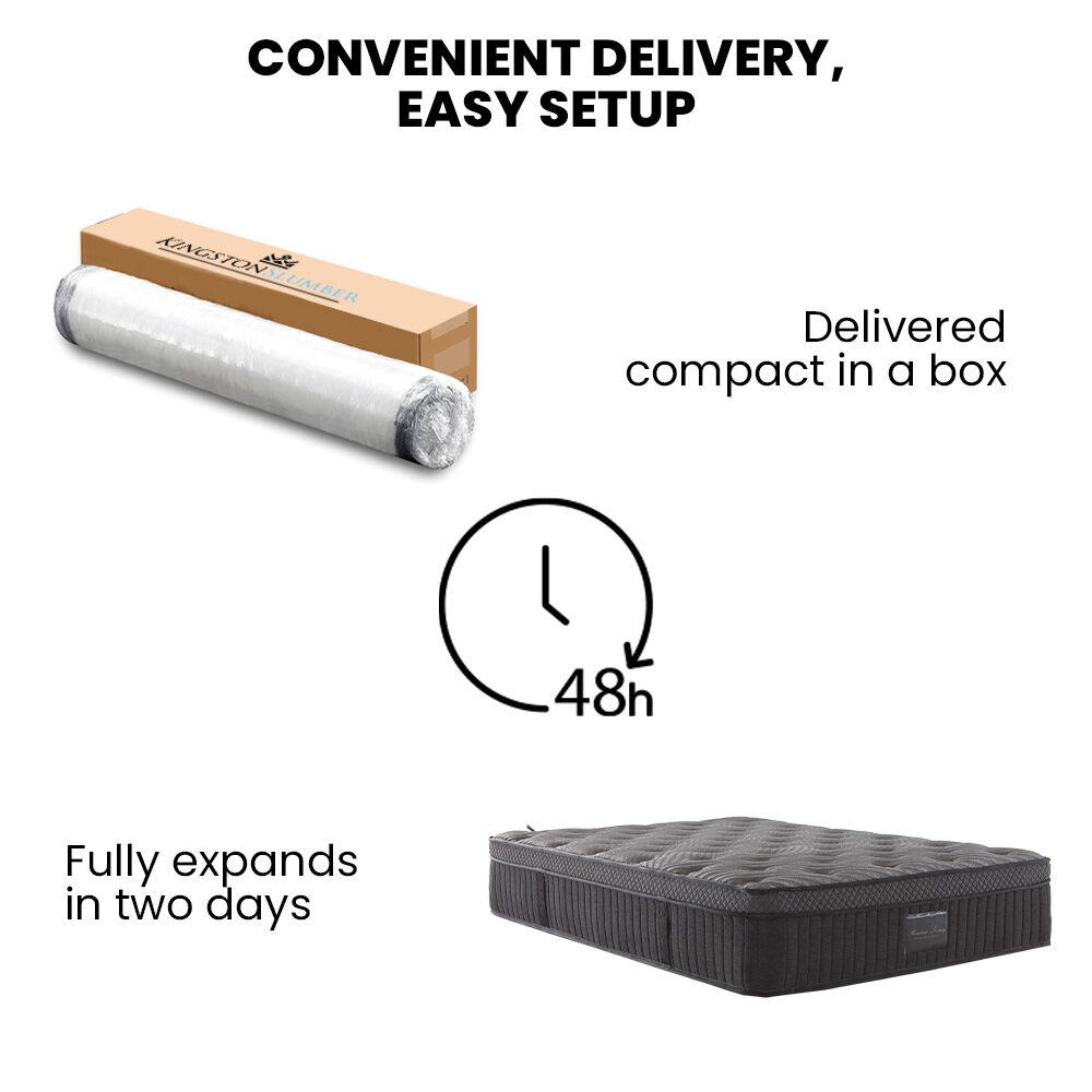 KINGSTON SLUMBER Premium Luxury 34cm Queen Mattress, Medium-Firm, Natural Latex Layer, Euro Top, 7-Zone Pocket Spring 9