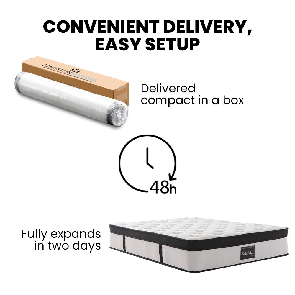 KINGSTON SLUMBER RelaxMax 31cm King Single Mattress, Medium, Euro Top, 5-Zone, Pocket Spring, Knitted Fabric 9