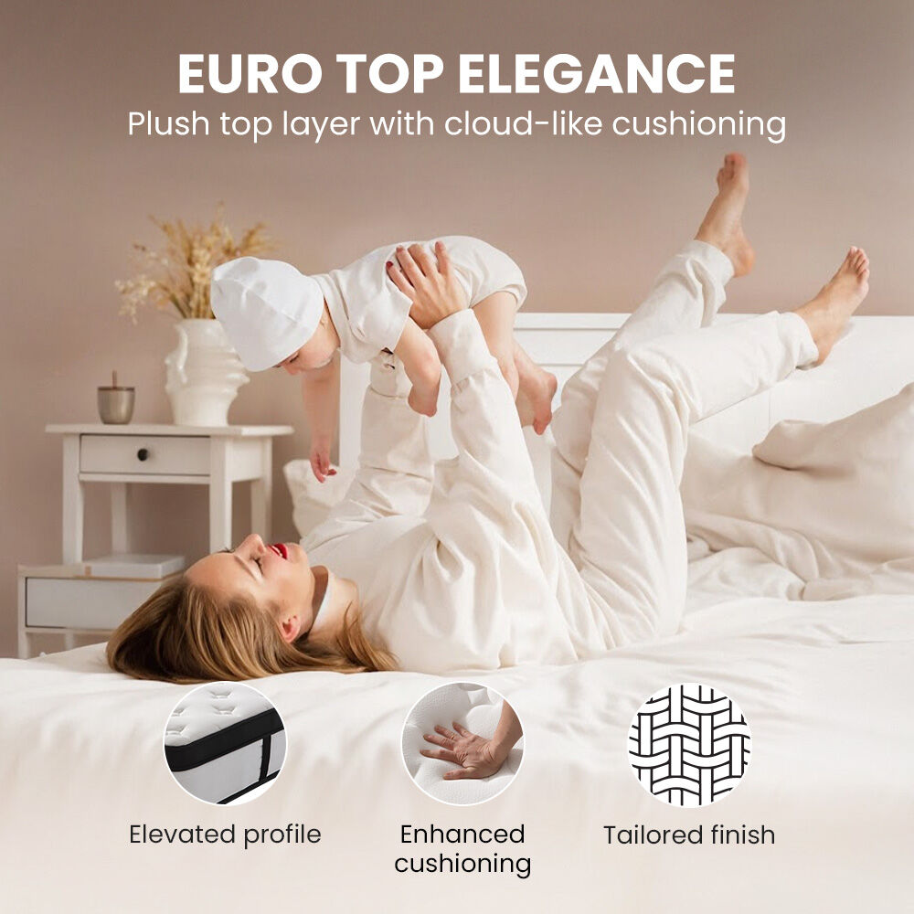 KINGSTON SLUMBER RelaxMax 31cm Double Mattress, Medium, Euro Top, 5-Zone, Pocket Spring, Knitted Fabric 7