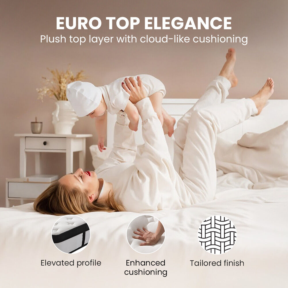 KINGSTON SLUMBER RelaxMax 31cm Queen Mattress, Medium, Euro Top, 5-Zone, Pocket Spring, Knitted Fabric 7