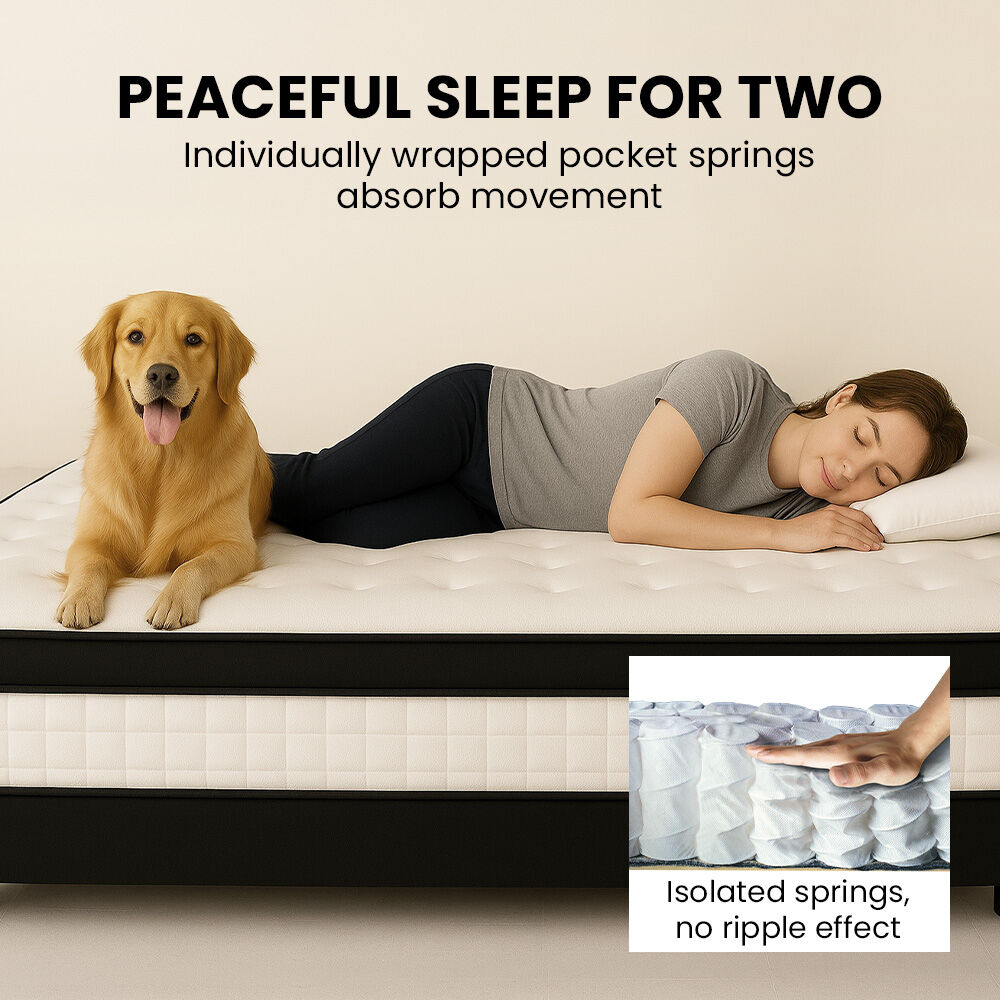 KINGSTON SLUMBER RelaxMax 31cm Queen Mattress, Medium, Euro Top, 5-Zone, Pocket Spring, Knitted Fabric 8