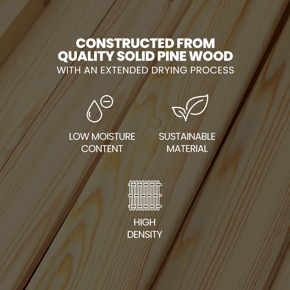 KINGSTON SLUMBER Wooden Kids Single Loft Bed Frame with Desk - White 3