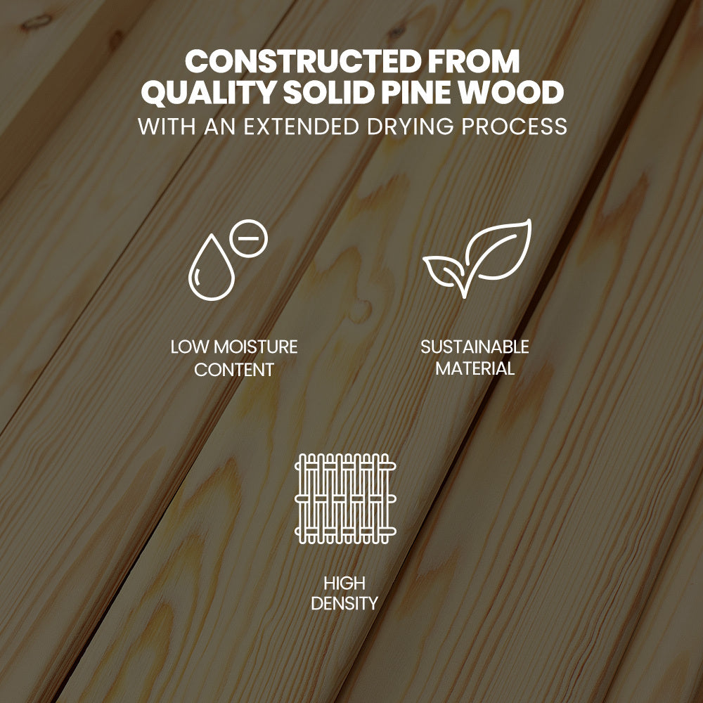 KINGSTON SLUMBER Wooden Kids Single Loft Bed Frame with Pull Out Desk, Storage Drawers, Cabinet - White 3