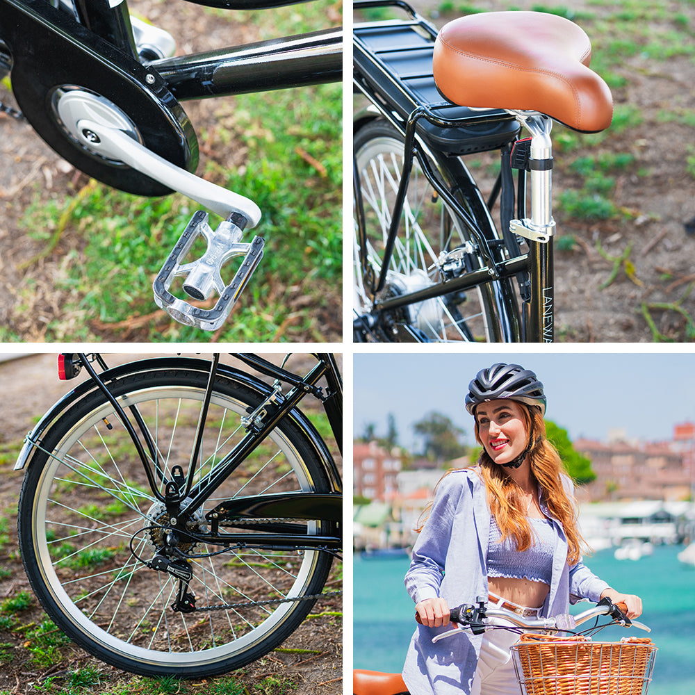 Valk Laneway 5 Vintage Electric Bike, Torque Sensor equipped eBike, Medium, Black 11