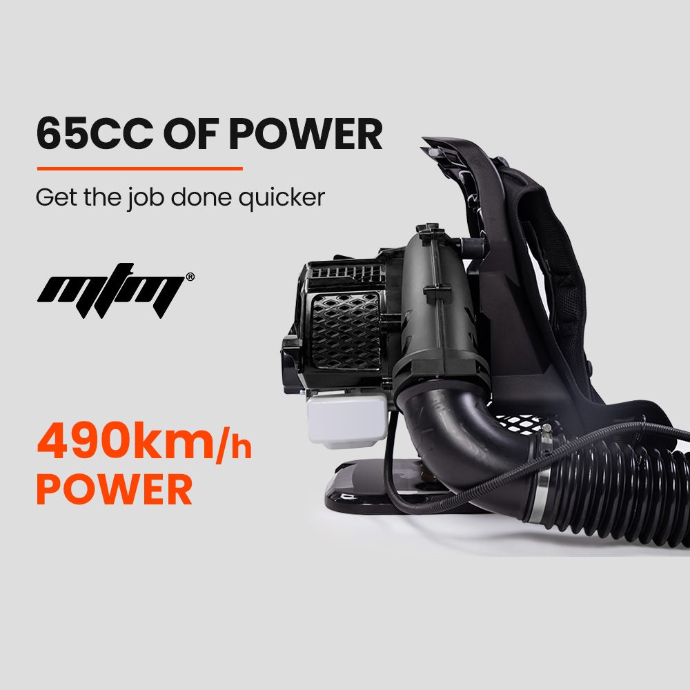 MTM 65CC Petrol Backpack Leaf Blower - Commercial 2 Stroke Garden Yard Tool Back 4