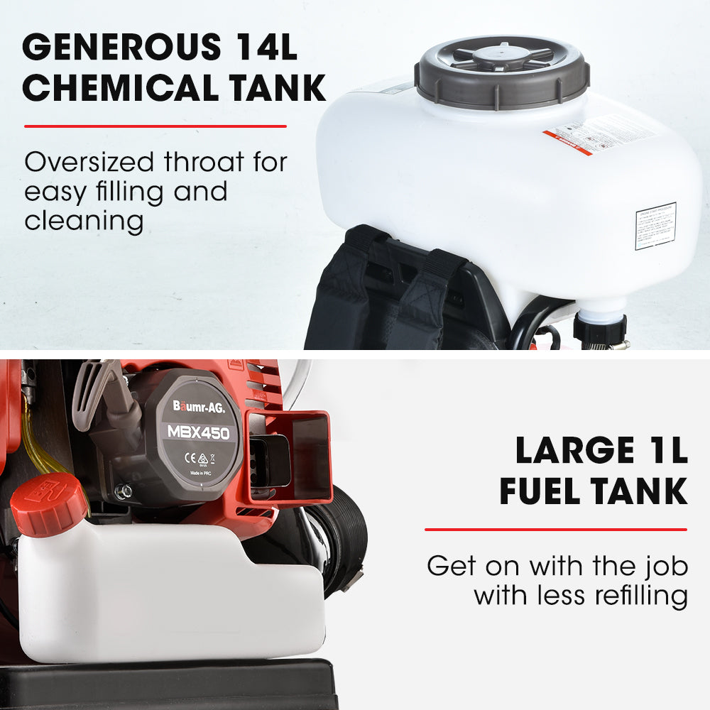 Baumr-AG Backpack 2-Stroke Petrol Powered Chemical Sprayer Fogger Mister Blower 10