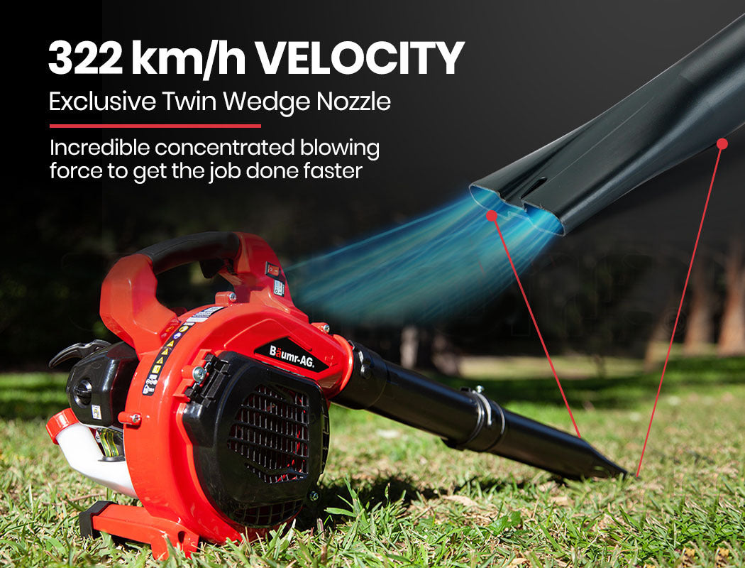 BAUMR-AG Cordless Leaf Blower Vacuum Petrol Hand Garden Lawn Held Vac 2-Stroke 5