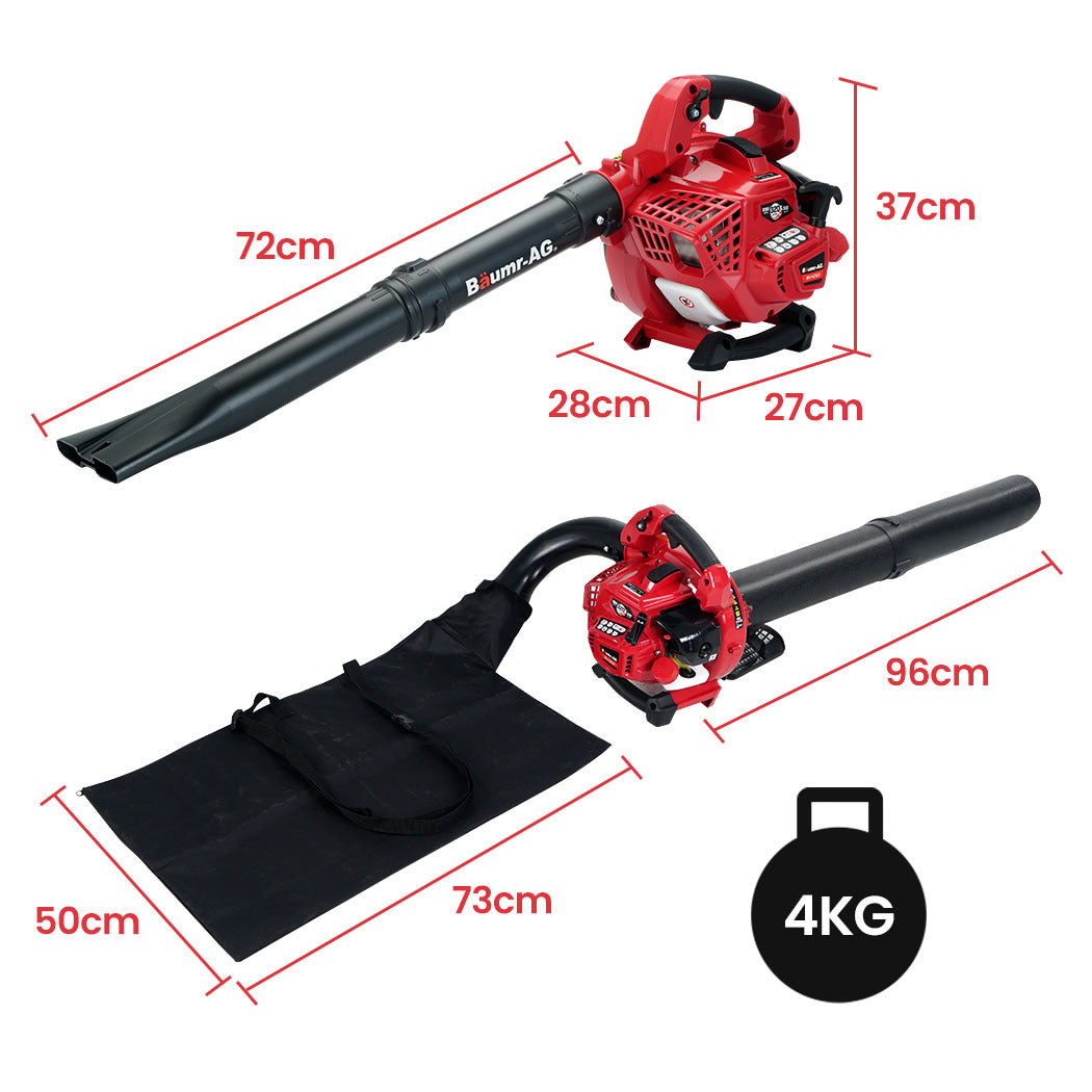 BAUMR-AG Cordless Leaf Blower Vacuum Petrol Hand Garden Lawn Held Vac 2-Stroke 6