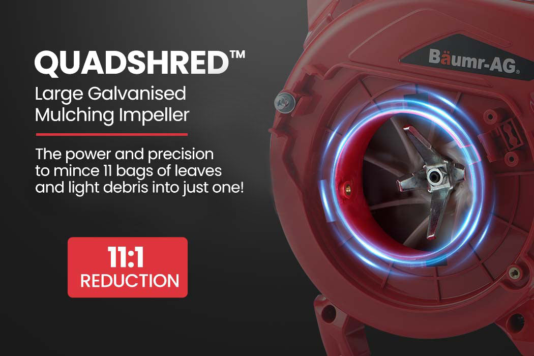 BAUMR-AG Cordless Leaf Blower Vacuum Petrol Hand Garden Lawn Held Vac 2-Stroke 9