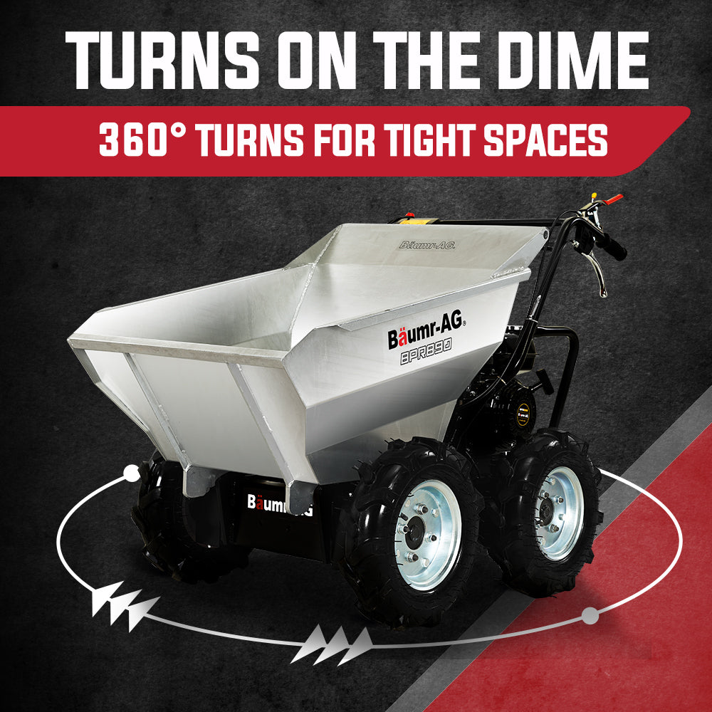 BAUMR-AG Mini Dumper Power Wheel Barrow Tracked Motorised Petrol Powered Wheelbarrow 3