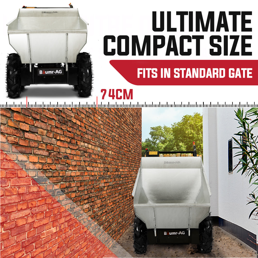BAUMR-AG Mini Dumper Power Wheel Barrow Tracked Motorised Petrol Powered Wheelbarrow 5