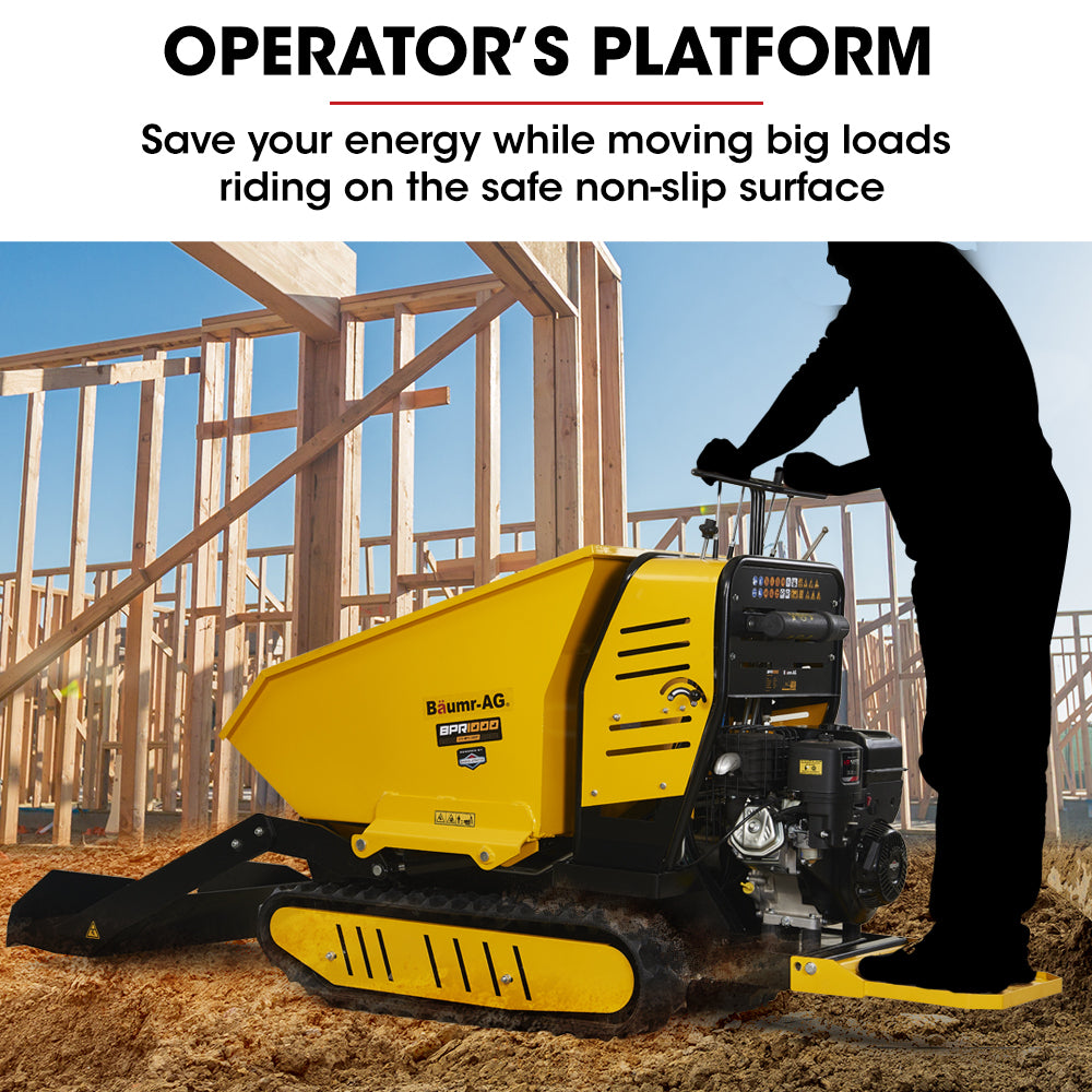 BAUMR-AG 10HP Wheelbarrow Dumper Motorised Ride On Wheel Borrow, 306CC Petrol Engine 500kg Capacity 7