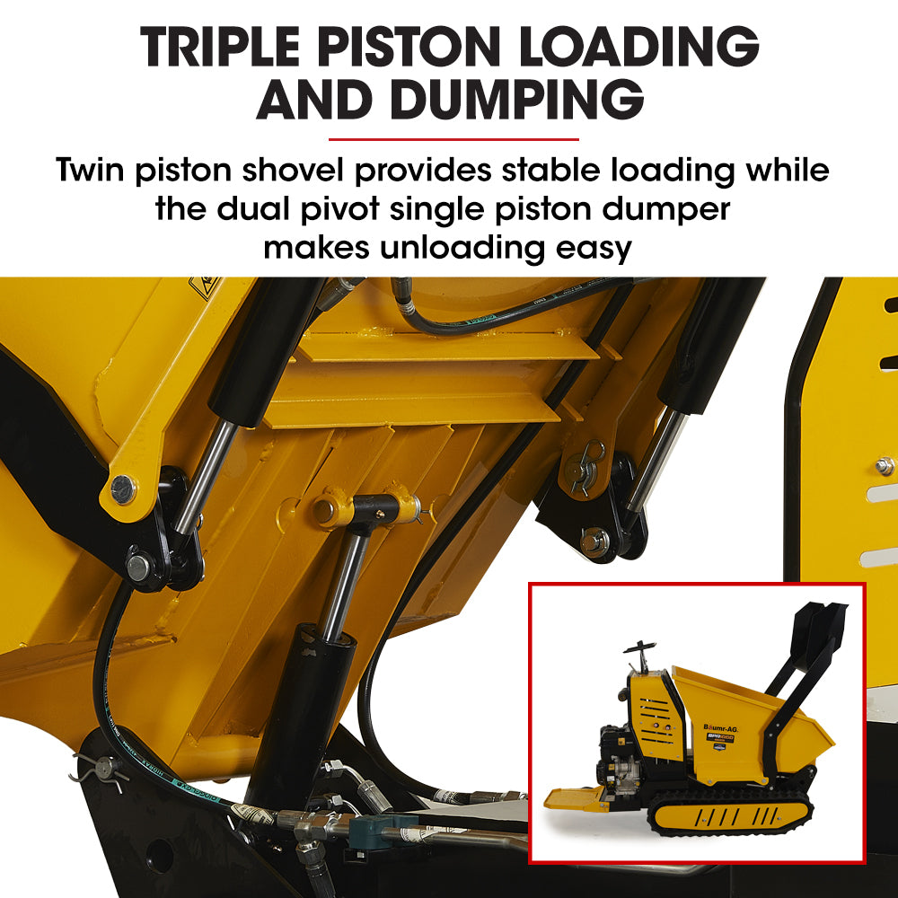 BAUMR-AG 10HP Wheelbarrow Dumper Motorised Ride On Wheel Borrow, 306CC Petrol Engine 500kg Capacity 8