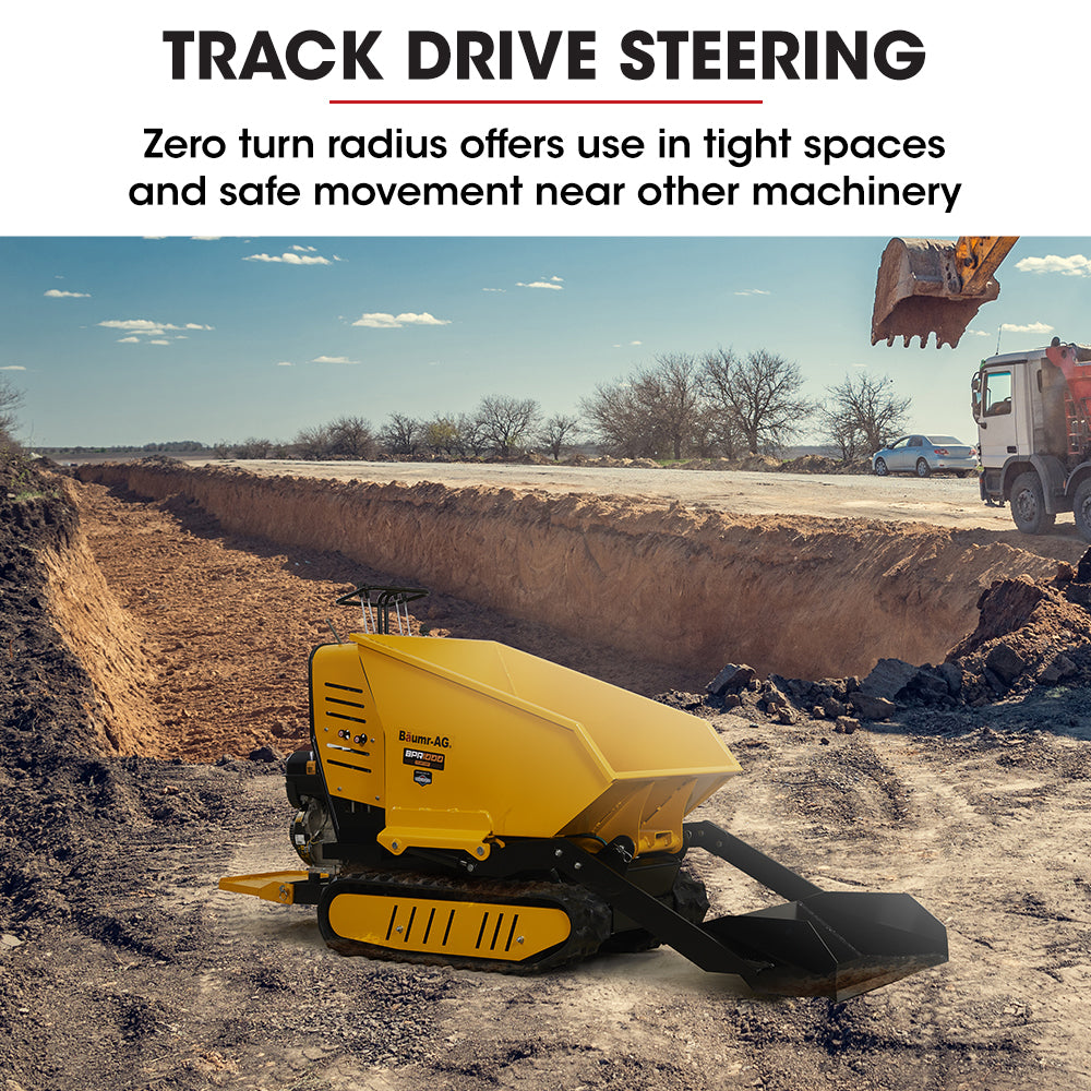 BAUMR-AG 10HP Wheelbarrow Dumper Motorised Ride On Wheel Borrow, 306CC Petrol Engine 500kg Capacity 9