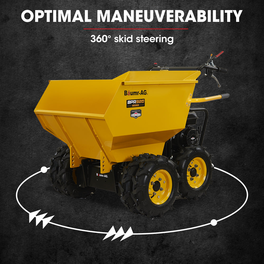 Baumr-AG 6 Wheel Motorised Wheelbarrow Dumper, Briggs & Stratton CR950 Petrol Engine, 500kg Capacity 7