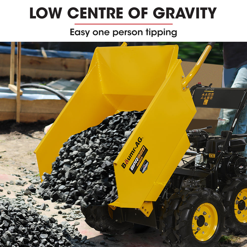 Baumr-AG 6 Wheel Motorised Wheelbarrow Dumper, Briggs & Stratton CR950 Petrol Engine, 500kg Capacity 10