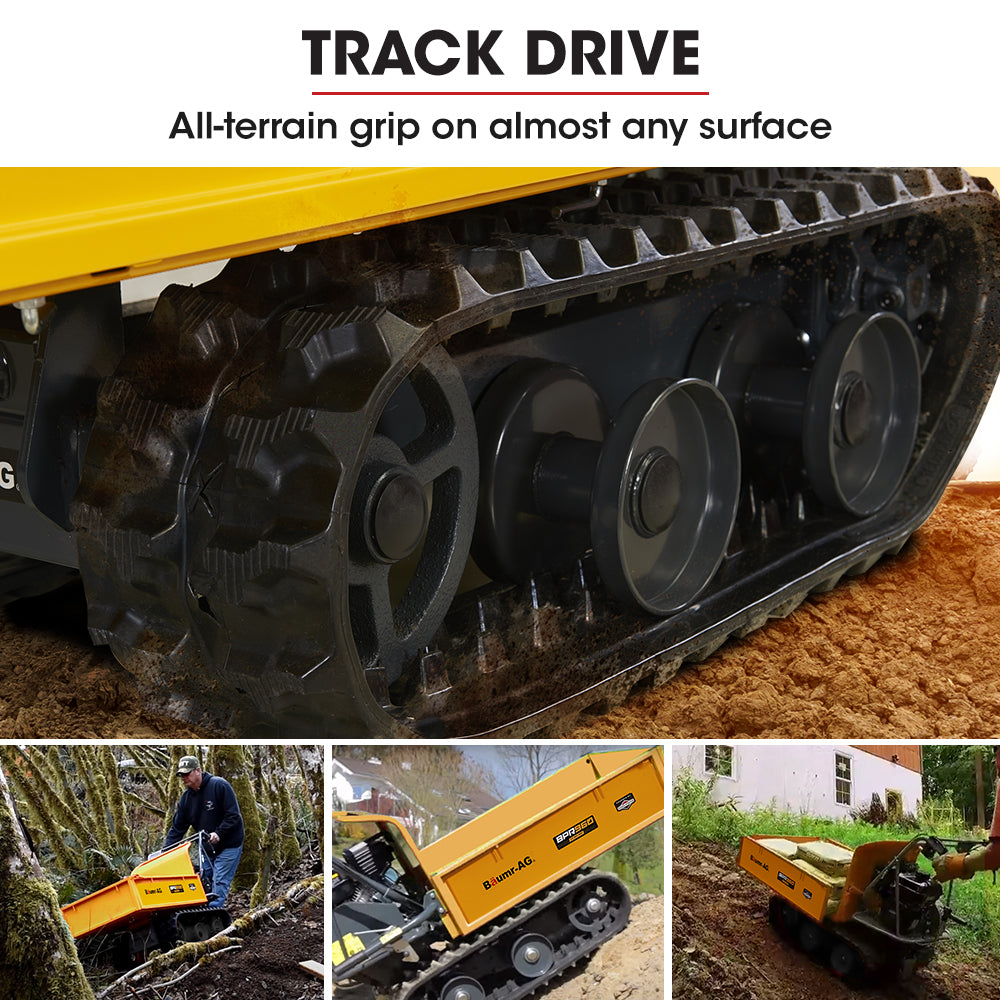 Baumr-AG Motorised Tracked Wheelbarrow Dumper, Briggs & Stratton CR950 Petrol Engine, 300kg Capacity 10