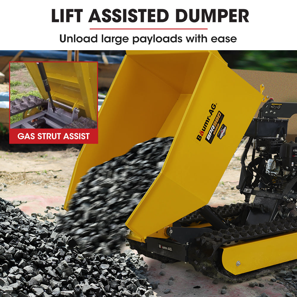 Baumr-AG Motorised Tracked Wheelbarrow Dumper, Briggs & Stratton CR950 Petrol Engine, 500kg Capacity 10