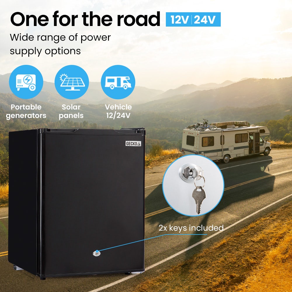 GECKO 70L Portable Bar Fridge and Freezer 12V/24V for Camping, Caravans, Black 4