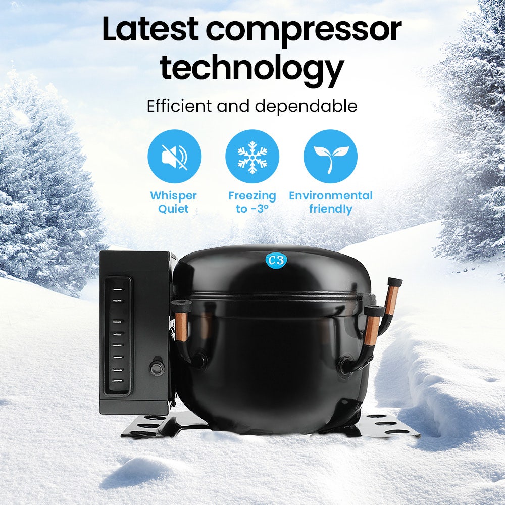 GECKO 70L Portable Bar Fridge and Freezer 12V/24V for Camping, Caravans, Black 5