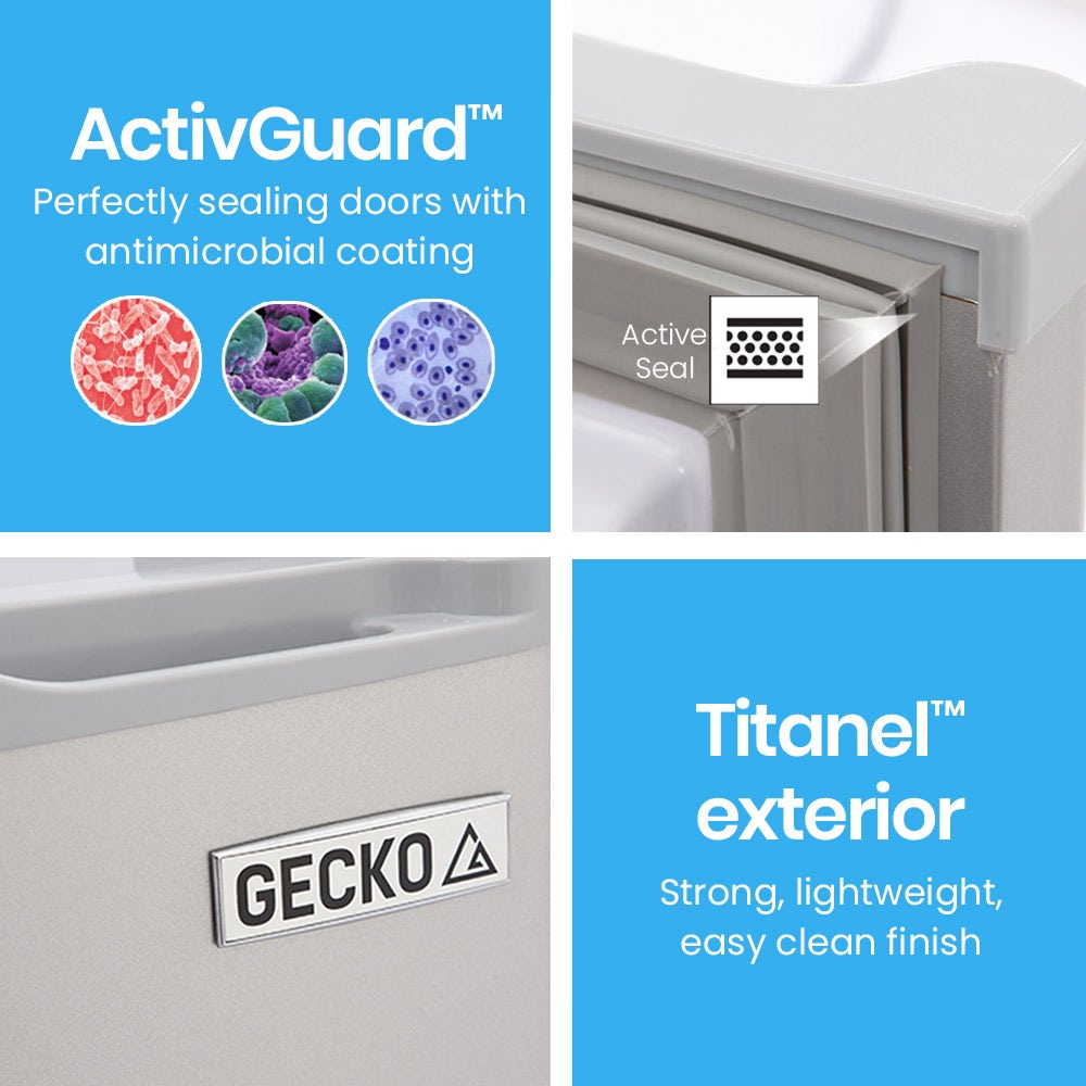 GECKO 70L Portable Bar Fridge and Freezer 12V/24V for Camping, Caravans, Silver 8