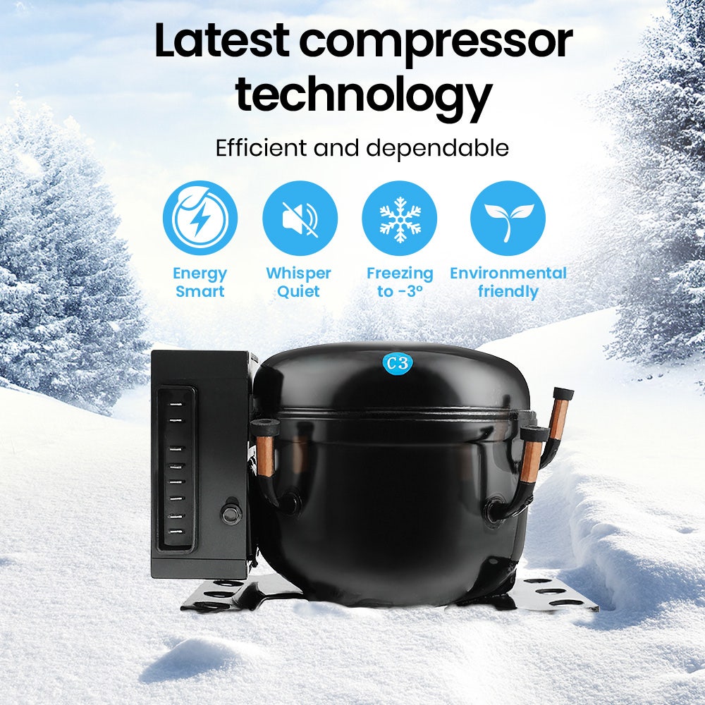 GECKO 95L Portable Upright Fridge and Freezer, 12V/24V for Camping, Caravans, Silver 5