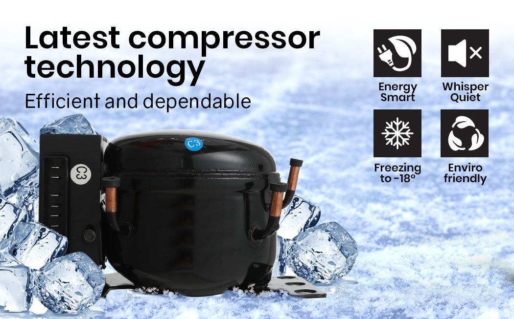 GECKO 95L Portable Upright Fridge, 12V/24V for Motorhome, Caravan, Black 7