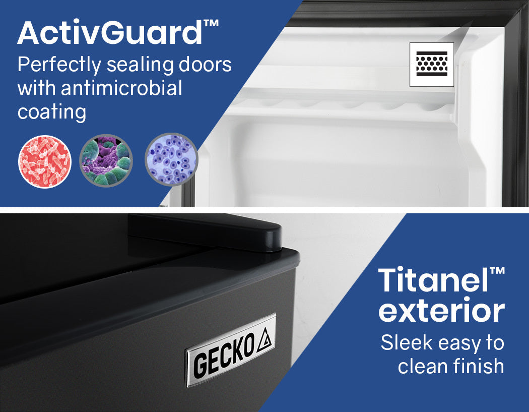 GECKO 95L Portable Upright Fridge, 12V/24V for Motorhome, Caravan, Black 8