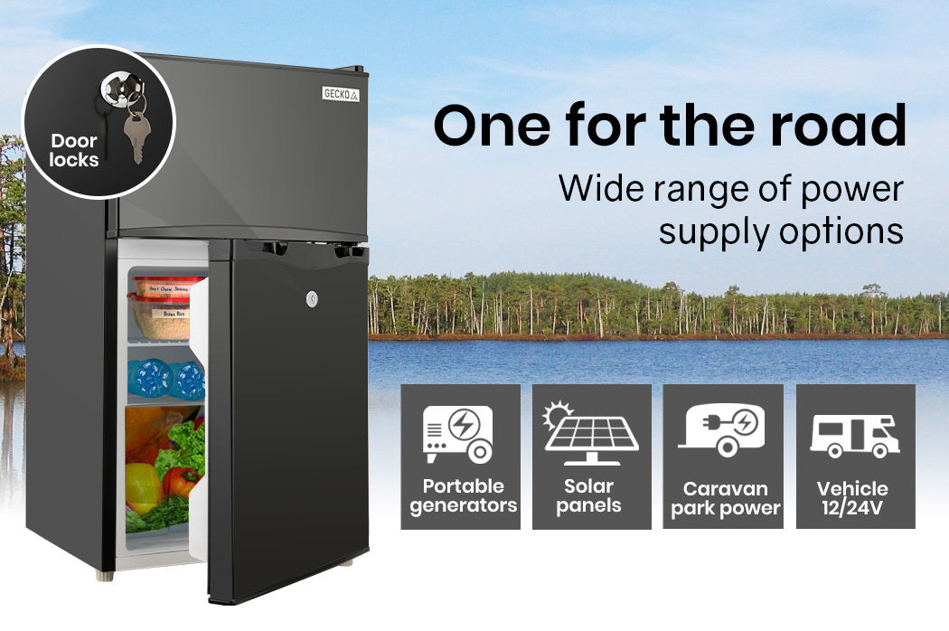 GECKO 95L Portable Upright Fridge, 12V/24V for Motorhome, Caravan, Black 9