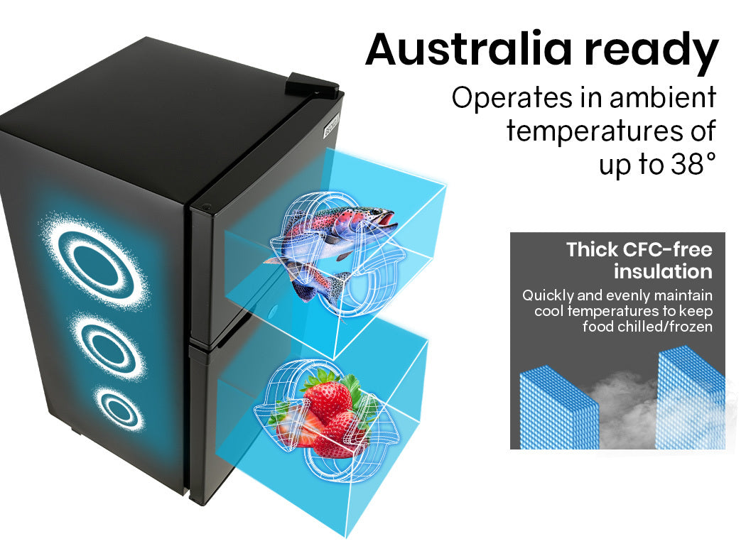 GECKO 95L Portable Upright Fridge, 12V/24V for Motorhome, Caravan, Black 10