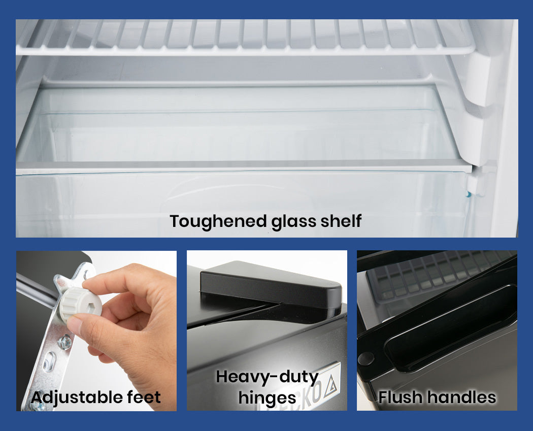 GECKO 95L Portable Upright Fridge, 12V/24V for Motorhome, Caravan, Black 11