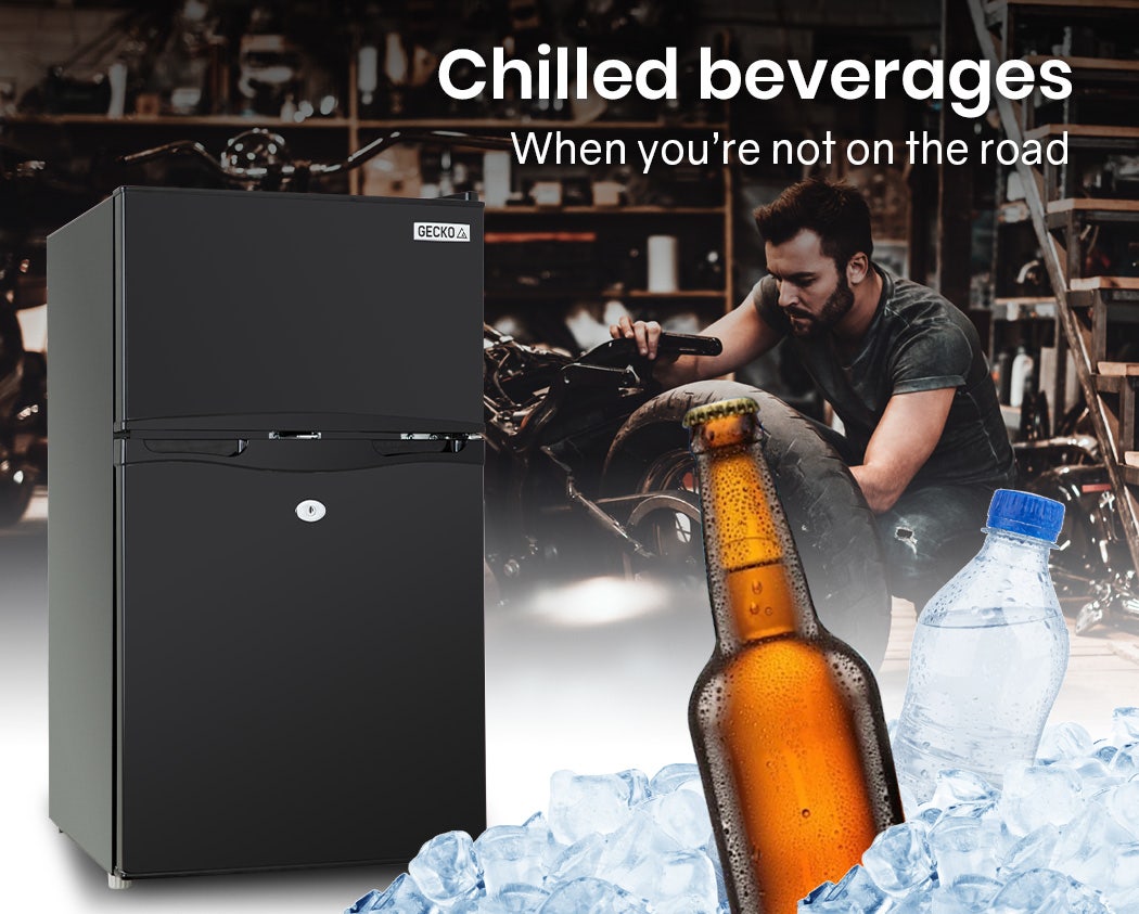 GECKO 95L Portable Upright Fridge, 12V/24V for Motorhome, Caravan, Black 14