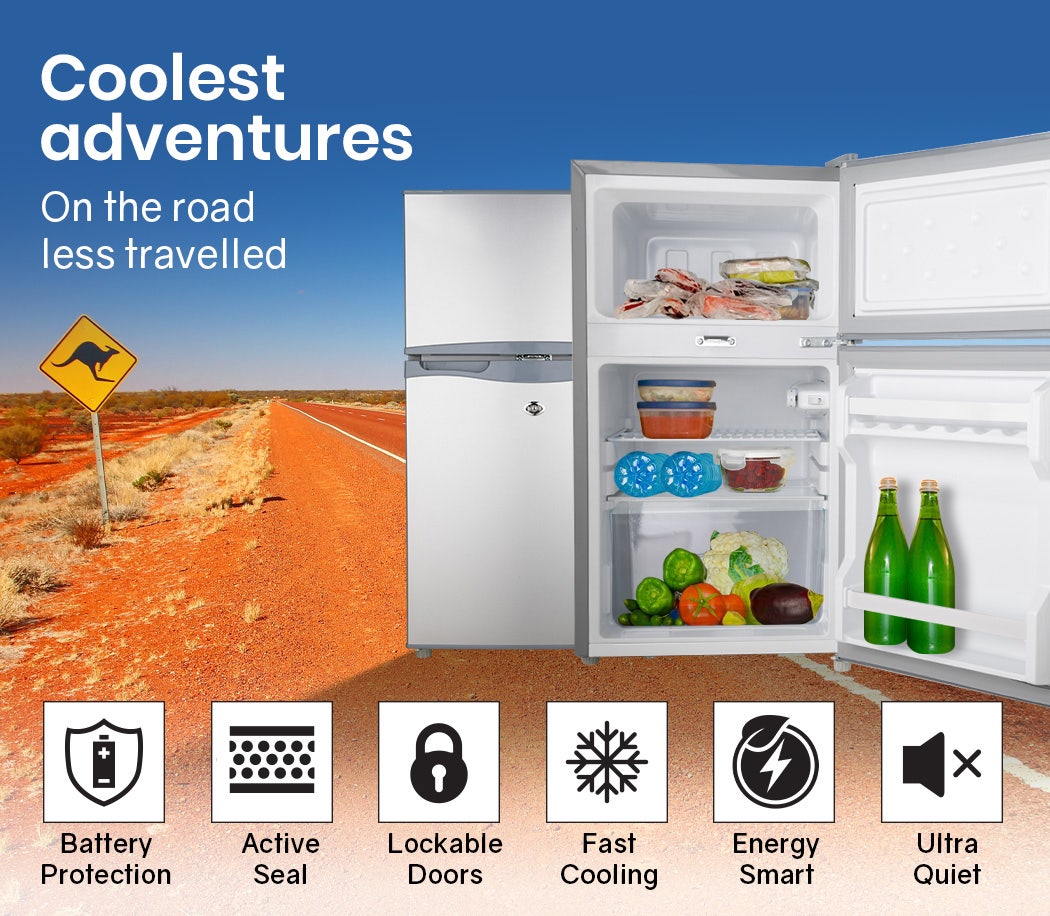 GECKO 95L Portable Upright Fridge, 12V/24V for Motorhome, Caravan, Silver 5