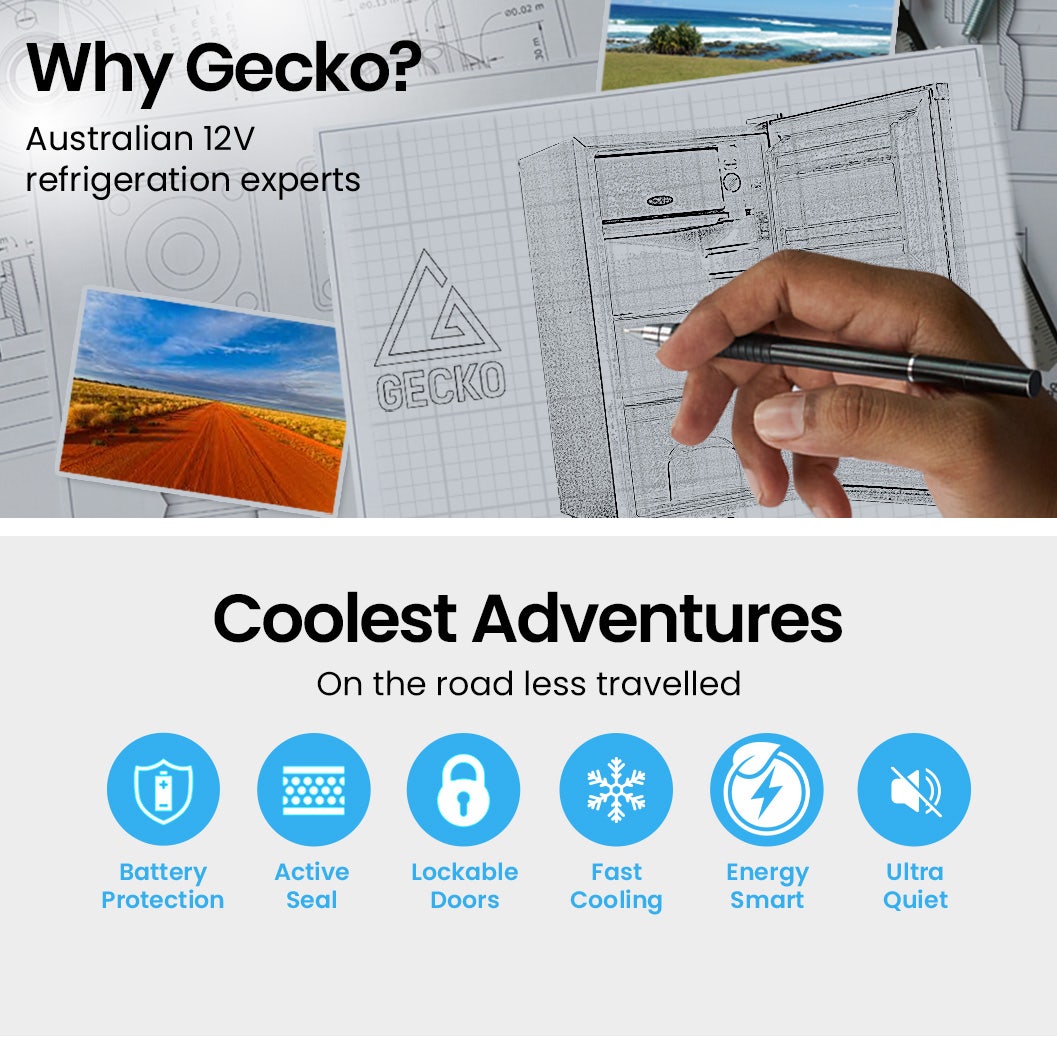 GECKO 95L Portable Upright Fridge, 12V/24V for Motorhome, Caravan, Silver 6