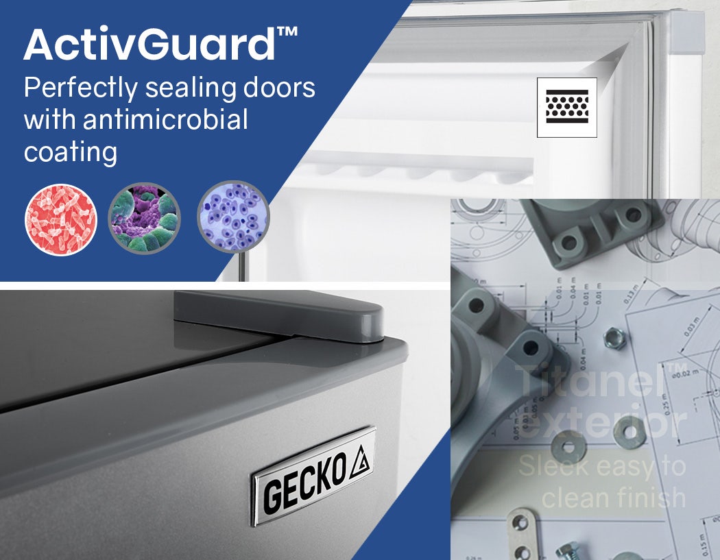 GECKO 95L Portable Upright Fridge, 12V/24V for Motorhome, Caravan, Silver 10