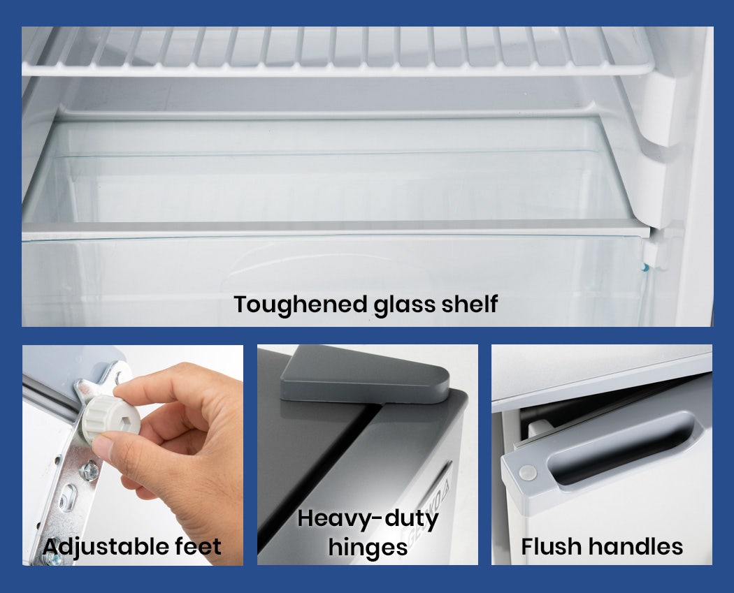 GECKO 95L Portable Upright Fridge, 12V/24V for Motorhome, Caravan, Silver 13