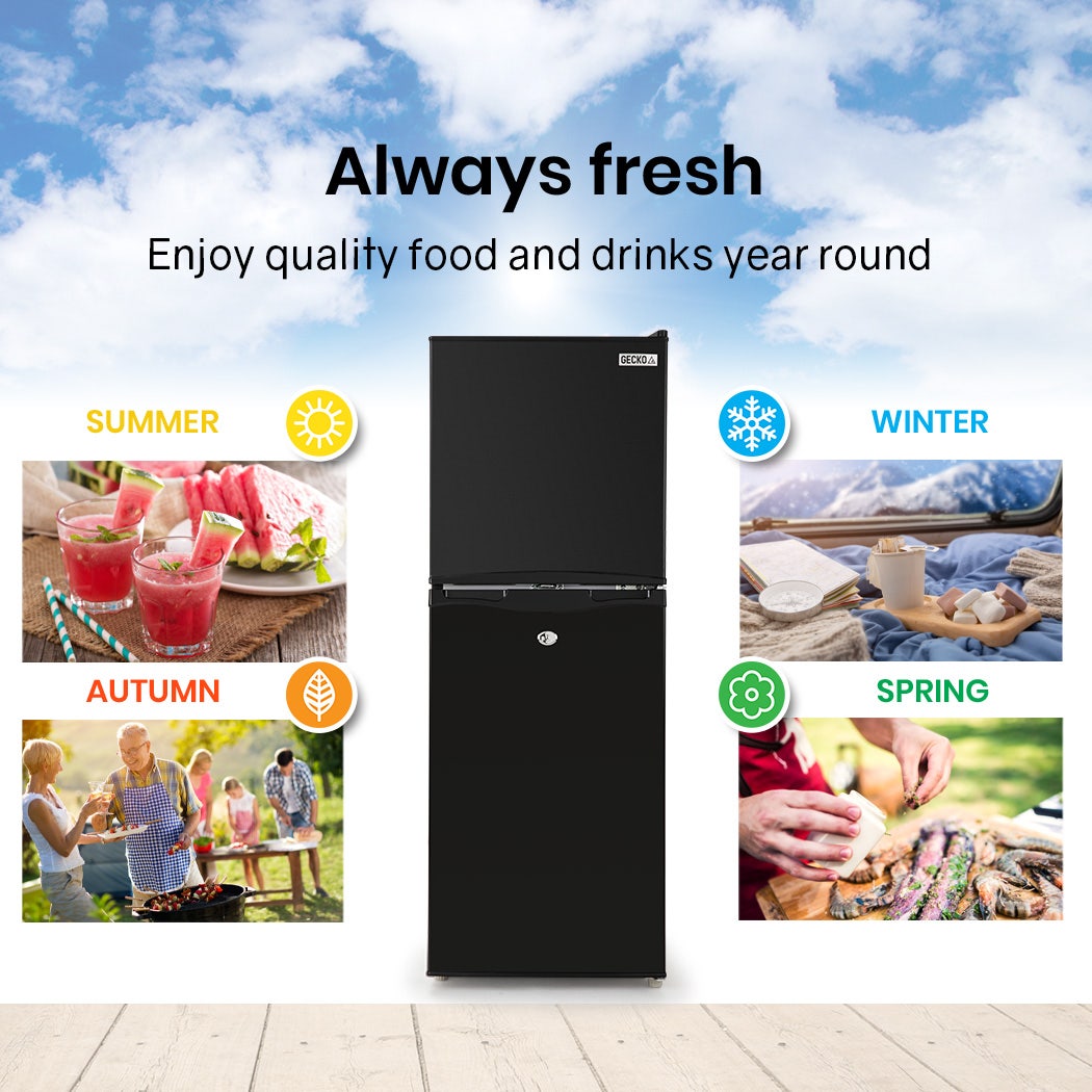 GECKO 125L Portable Upright Fridge, 12V/24V for Motorhome, Caravan, Black 7