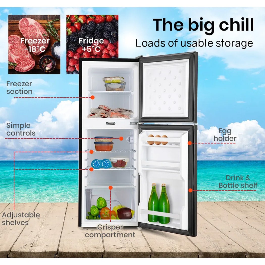 GECKO 125L Portable Upright Fridge, 12V/24V for Motorhome, Caravan, Black 8