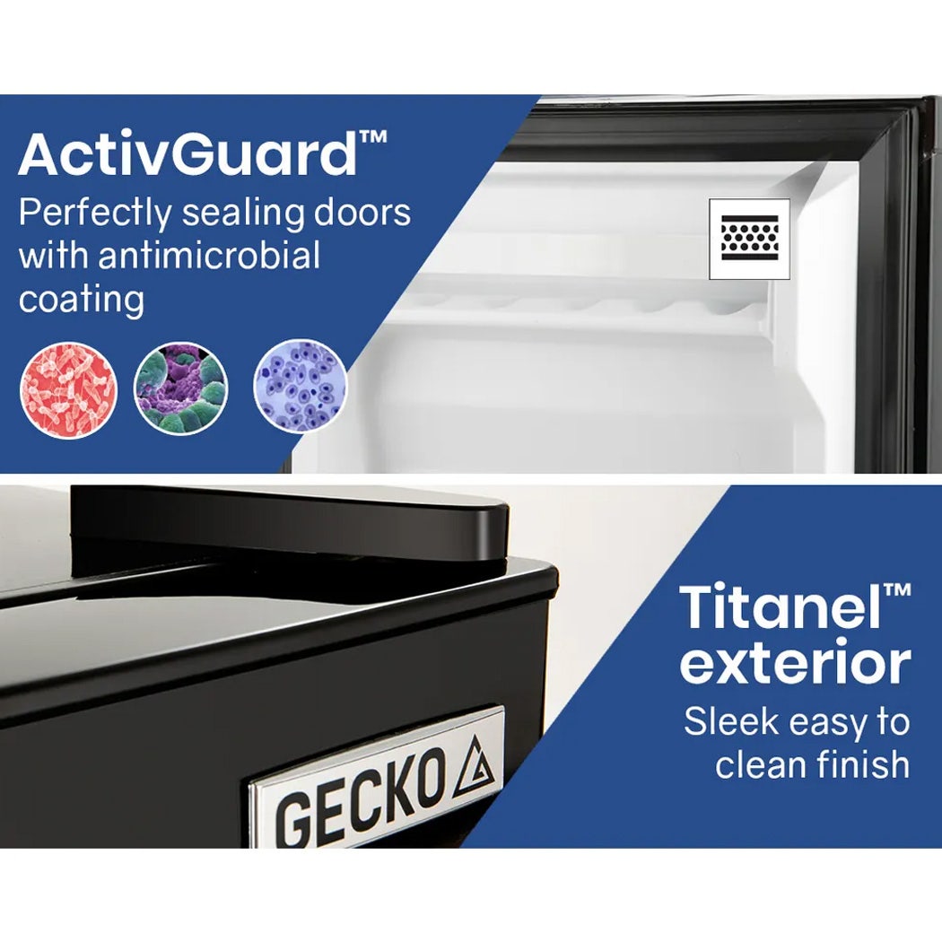 GECKO 125L Portable Upright Fridge, 12V/24V for Motorhome, Caravan, Black 10