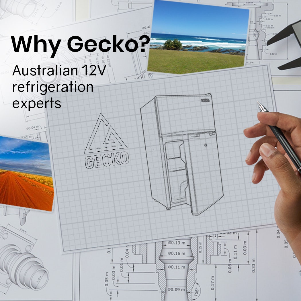 GECKO 125L Portable Upright Fridge, 12V/24V for Motorhome, Caravan, Silver 4