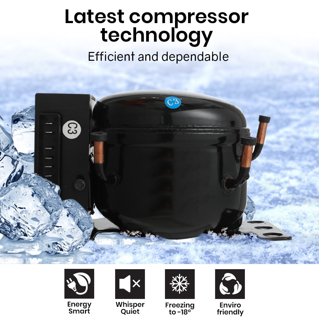 GECKO 125L Portable Upright Fridge, 12V/24V for Motorhome, Caravan, Silver 7