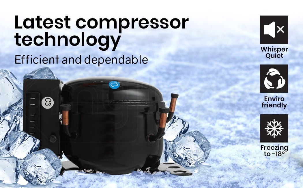 GECKO 57L Portable Camping Bar Fridge with Freezer 12V/24V, Silver 5