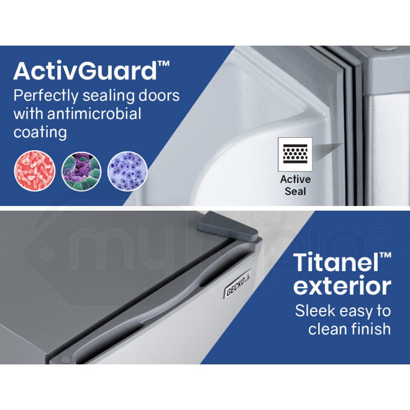 GECKO 57L Portable Camping Bar Fridge with Freezer 12V/24V, Silver 6