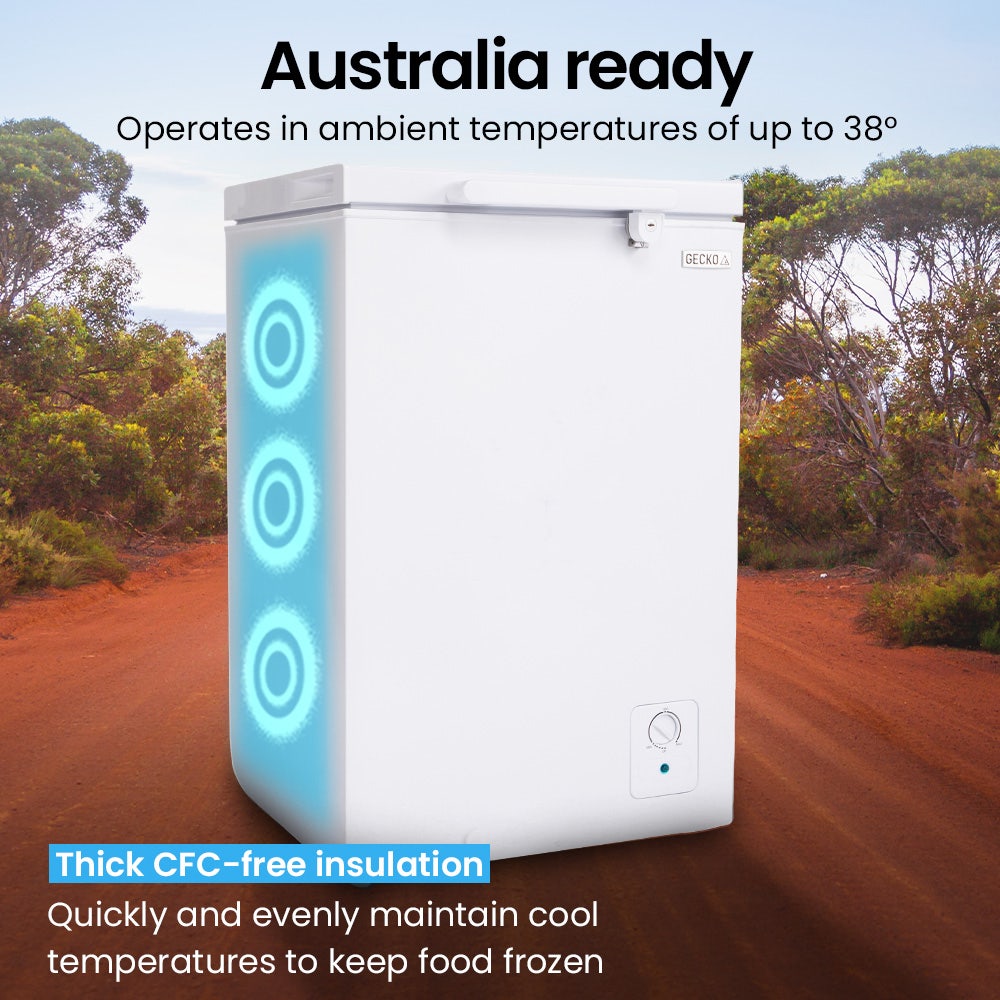GECKO 100L Portable Chest Freezer, 12V/24V/240V for Motorhome and Caravan, White 7