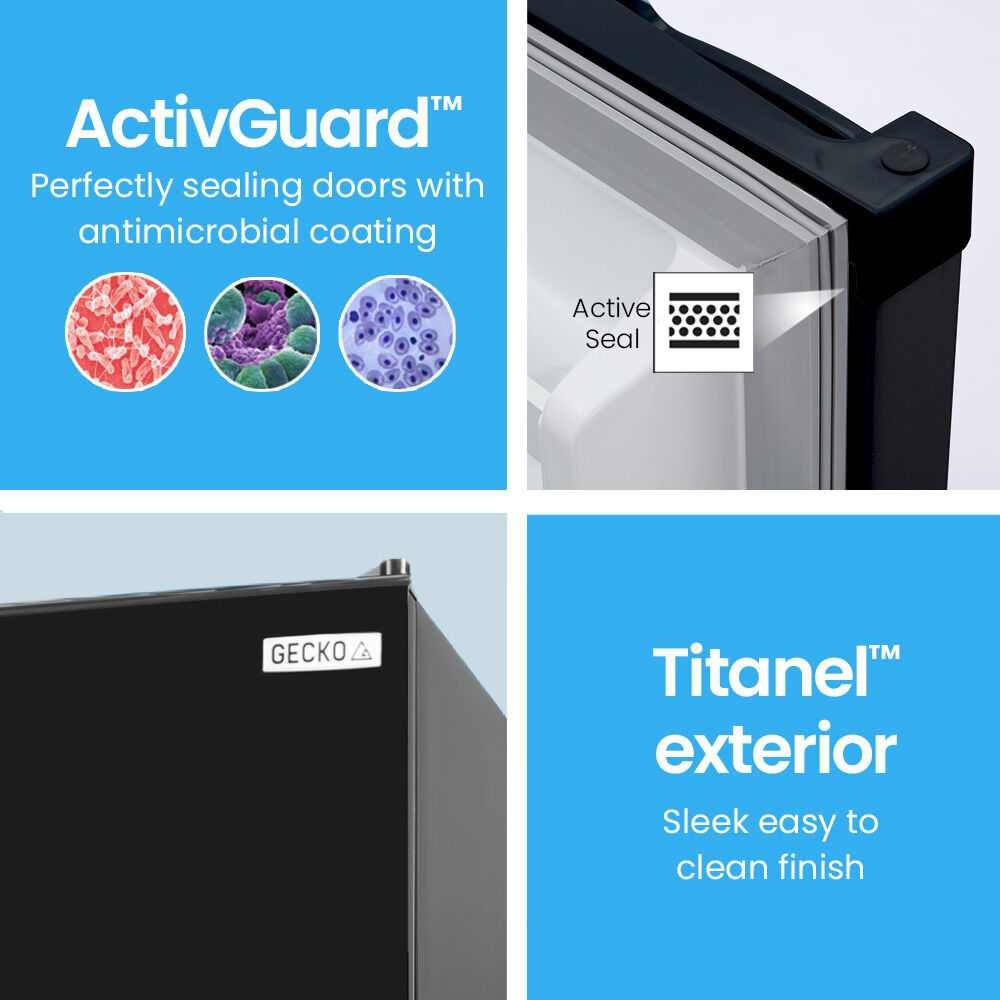 GECKO 142L Upright Portable Fridge / Freezer, 12V/24V for Motorhome and Caravan, Black 9