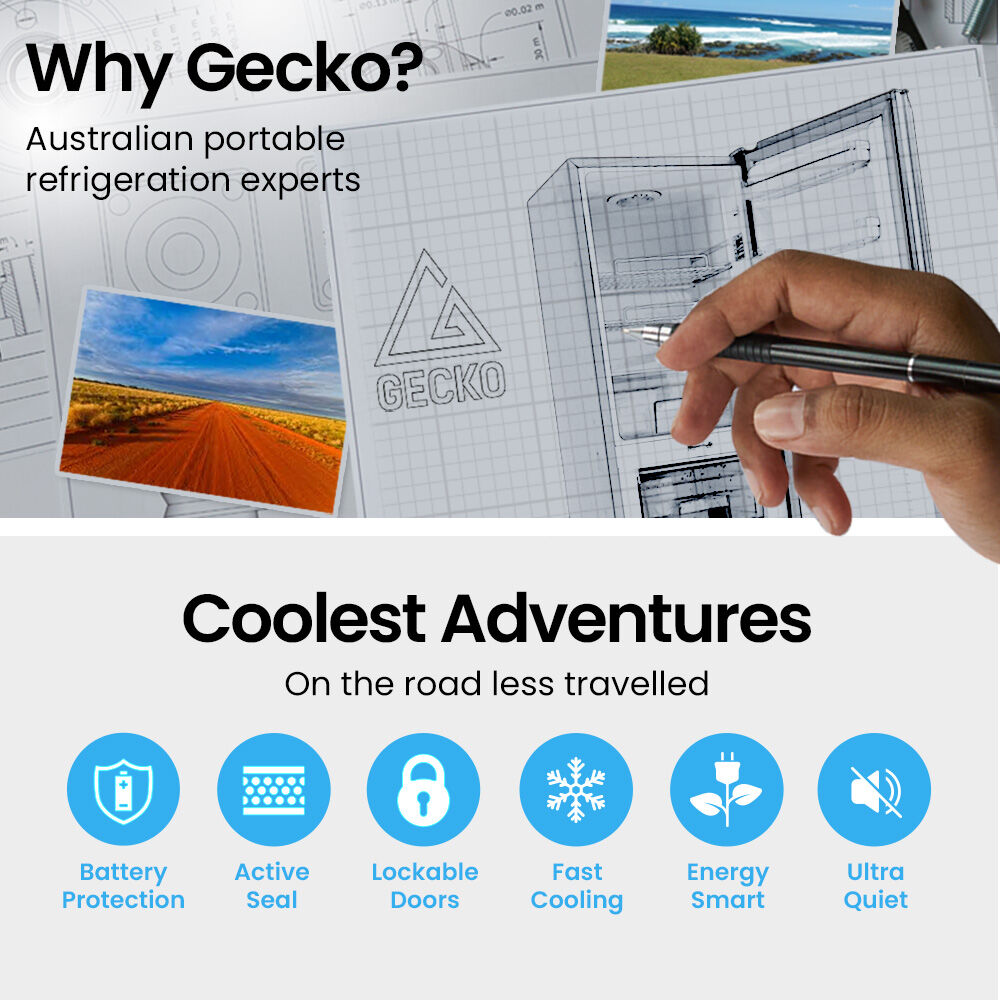 GECKO 160L Upright Portable Fridge / Freezer, 12V/24V for Motorhome and Caravan, Silver 3