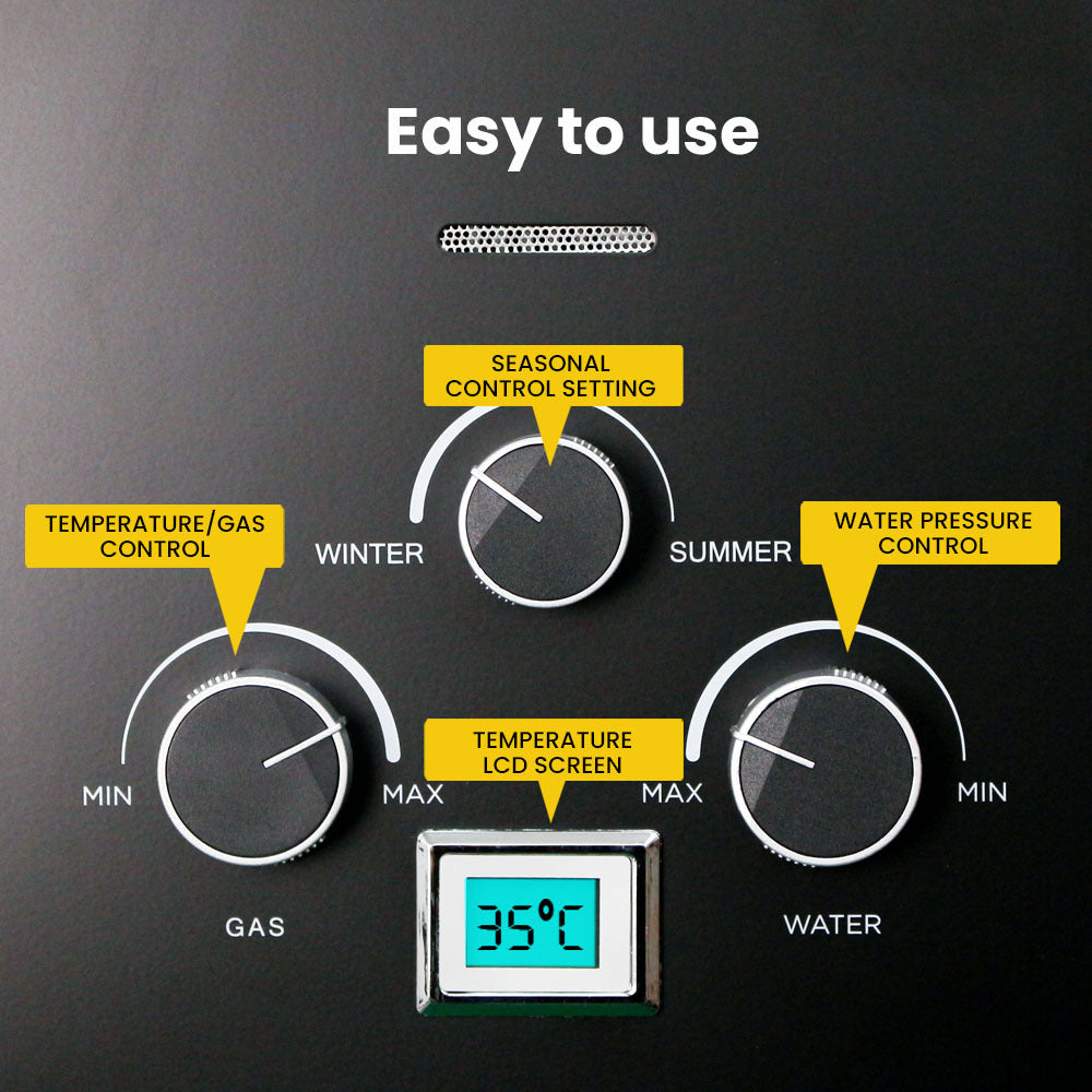 Thermomate Portable Gas Outdoor Camping Hot Water Heater System, with 12V Pump, Shower Head, Black 4